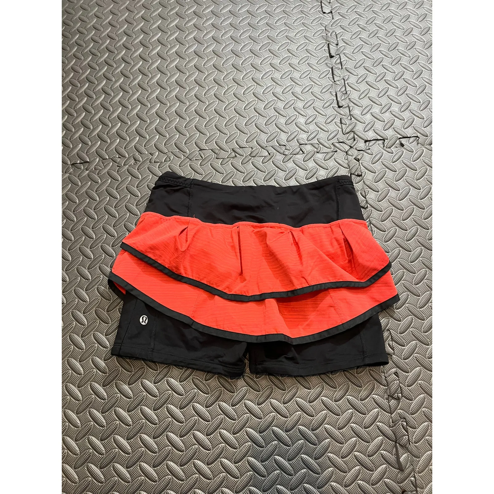 Lululemon‎ Speed Squad Skirt Flare Twisted Stripe Red Orange Womens Size 4 - Image 5