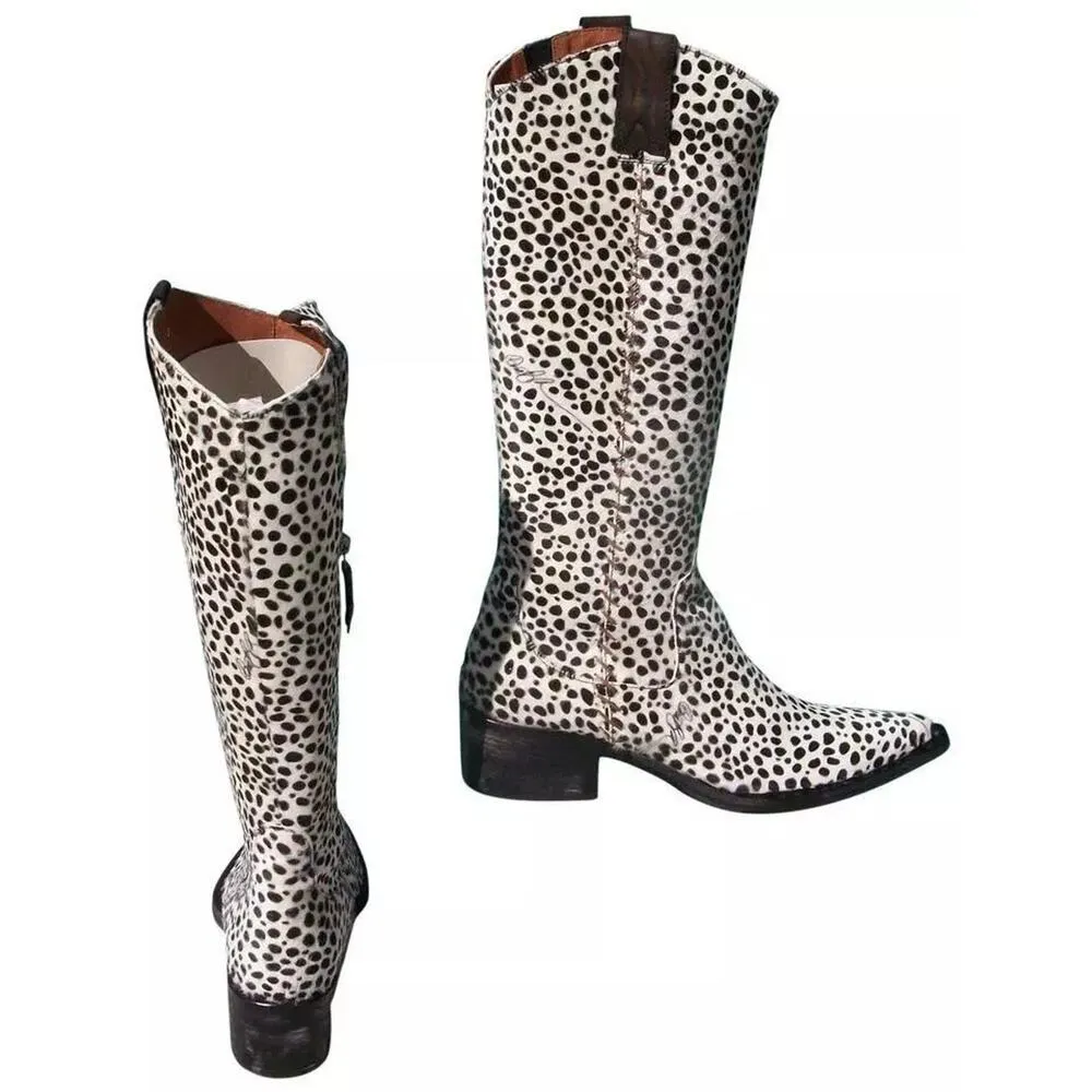 Donald Pliner Western Couture Boot New Chitta Hair Calf Leather New $950 NWT Black Size 5.5 - Image 4