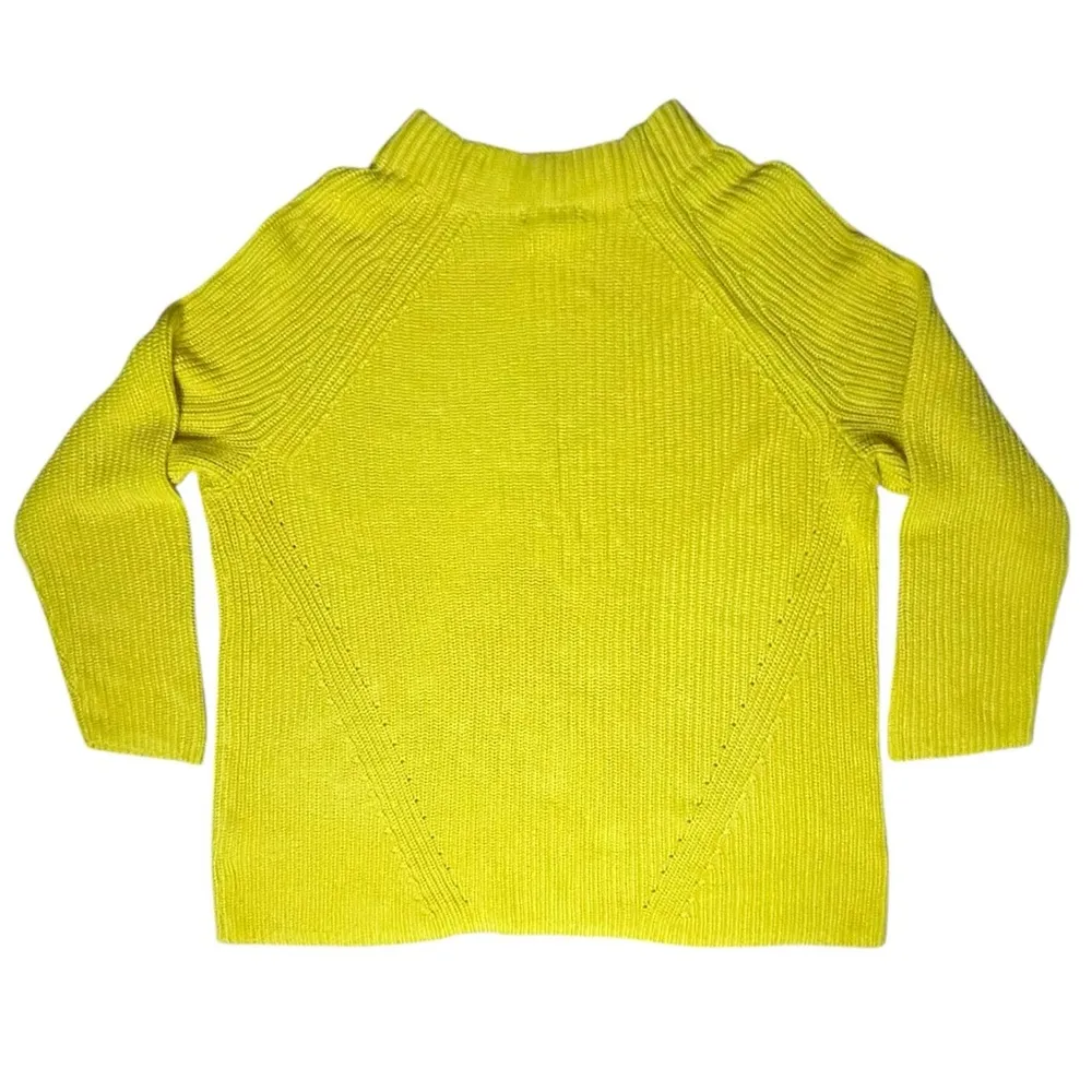 Lands End Sweater Womens Plus 1X 16W 18W Shaker Funnel Neck Pullover Knit Yellow - Image 12
