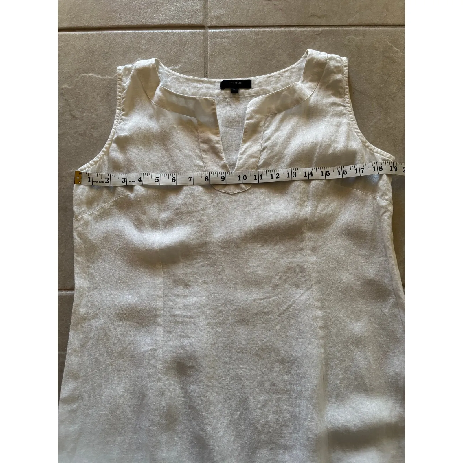 Dune Dress Womens 10 White Linen Midi Beachy Preppy Coastal Resort Luxury - Image 6