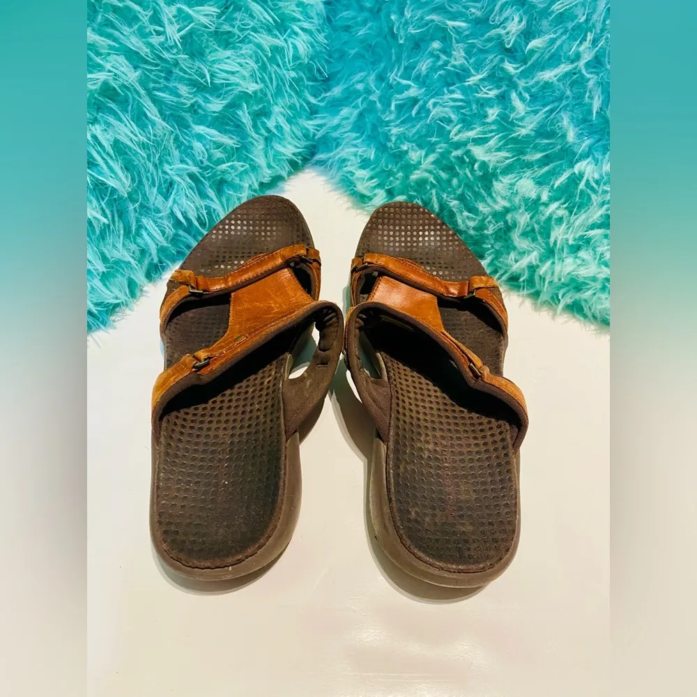 Merrell Glade Autumn cognac orange leather sandals size/W10 - Image 4