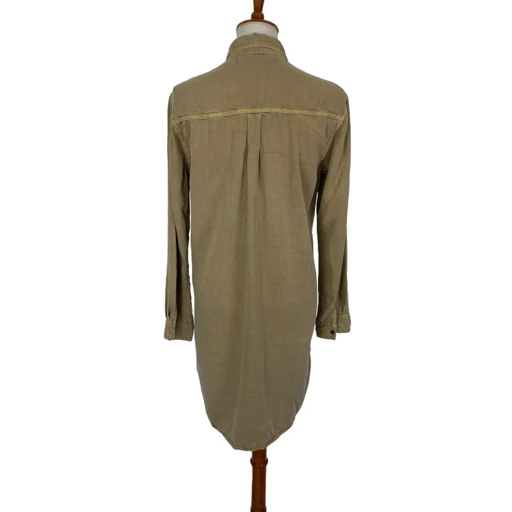 SP‎ Black Label Shirt Dress Brown Medium Button Down Long Sleeve Chic - Image 3