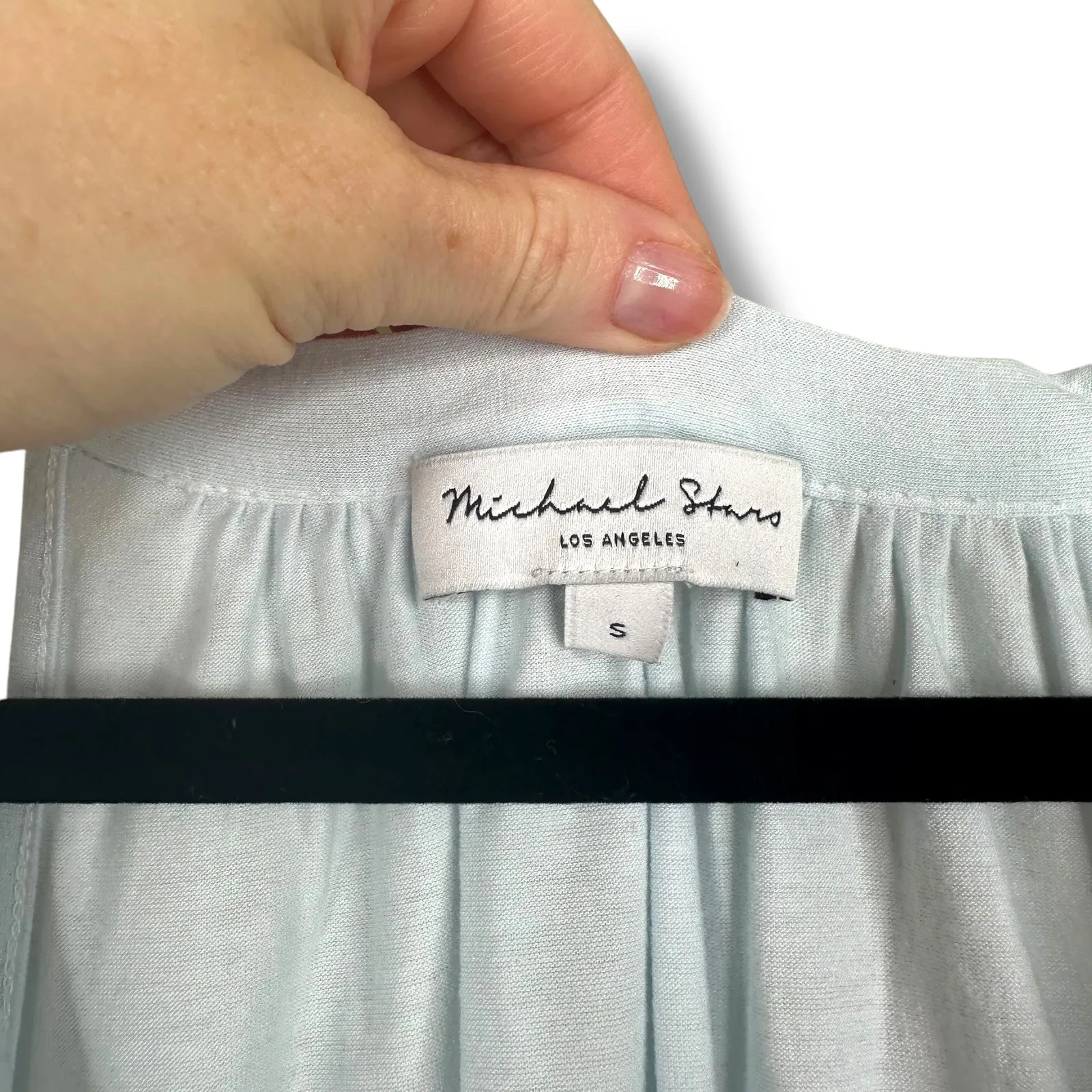 Michael Stars NWOT Anthropologie Light Blue Draped Cowl Halter Tank Top Small - Image 7