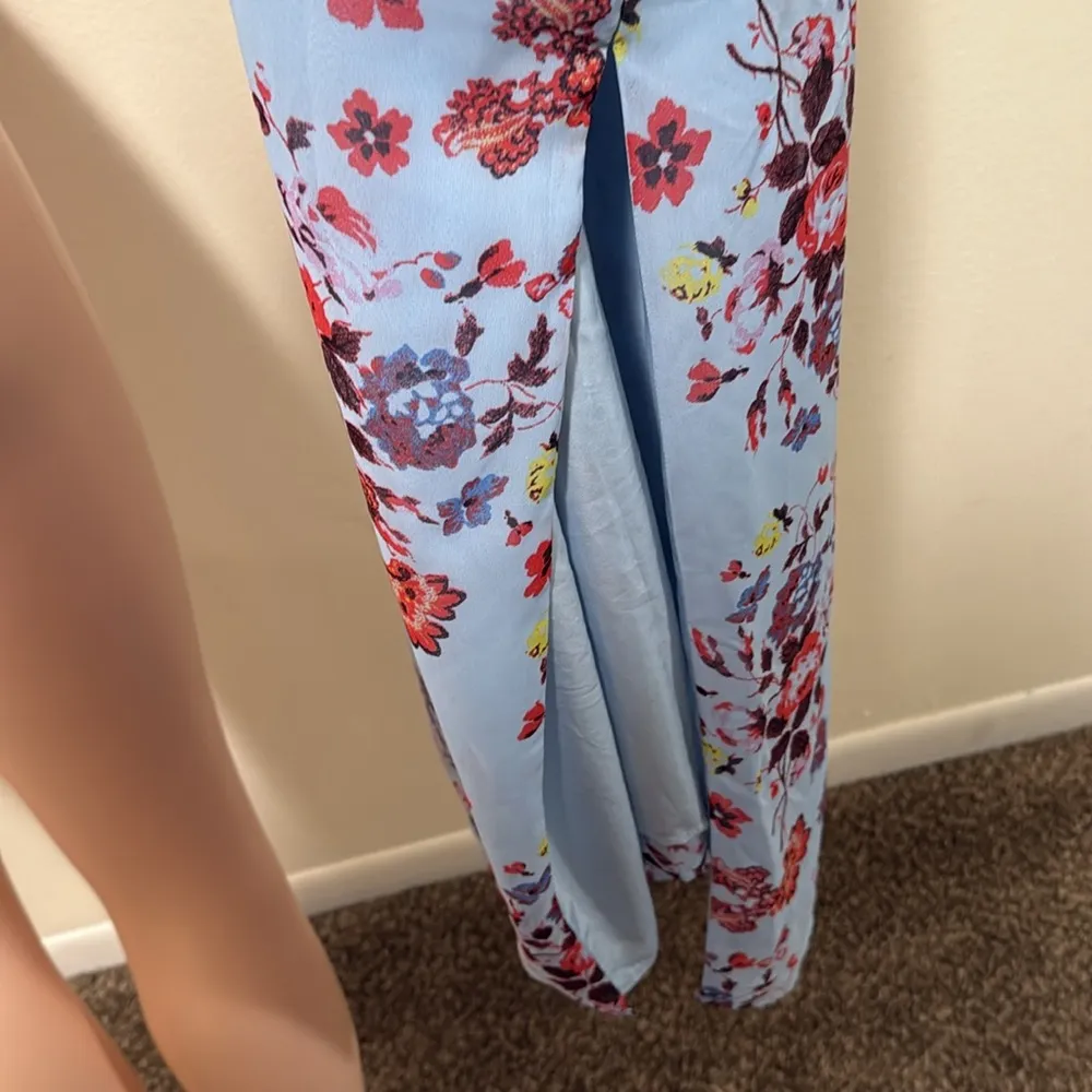 Vera Wang Princess| Blue Floral Maxi Dress woman size MEDIUM - Image 8