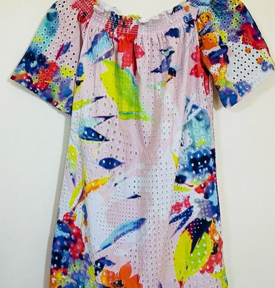 Trina Turk Colorful Eyelet Dress XS - Image 3