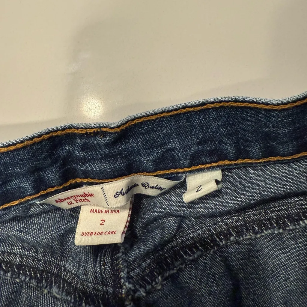 Abercrombie and Fitch Denim Blue Women's Skirt y2k vintage 90s - Image 6