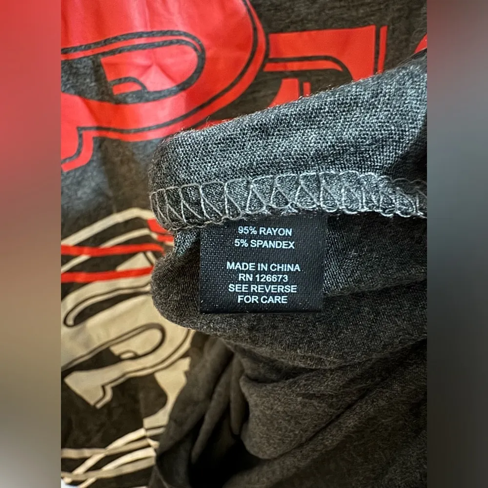 San Francisco 49ers Graphic Logo V Neck Gray - Image 5