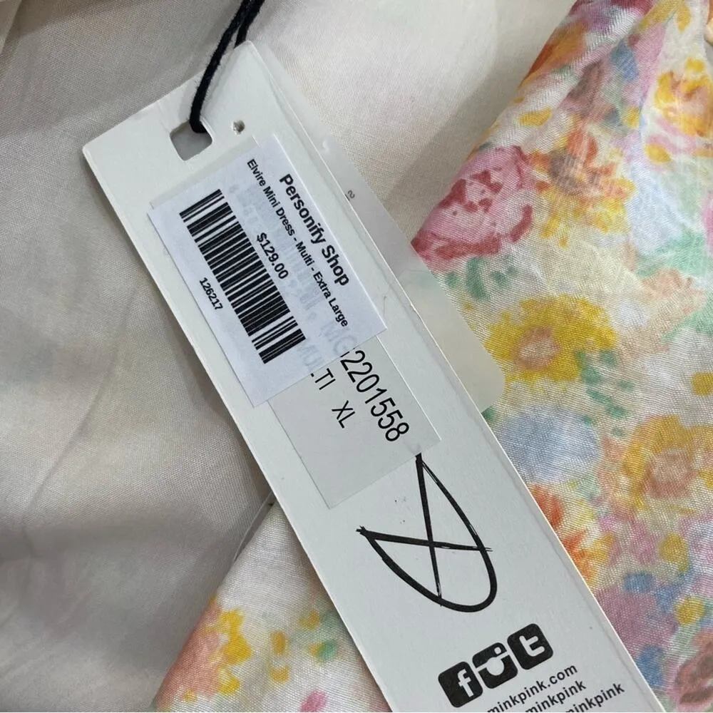 MINKPINK Elvire Floral Romantic Wrap Print Mini Dress Size X-Large - Image 11