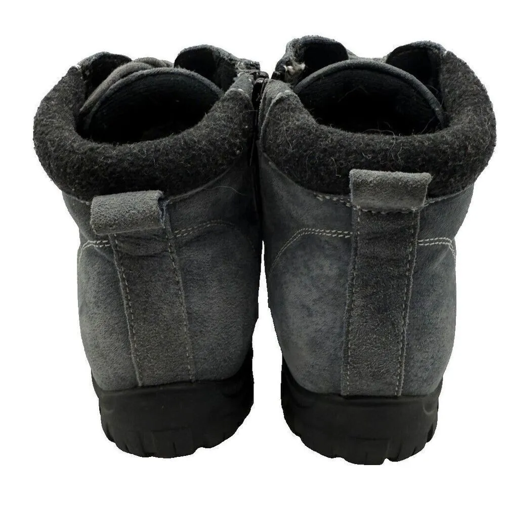Propet Delaney Grey Suede Boots Shoes Zip up Booties Womens Size‎ 7 Blue - Image 3