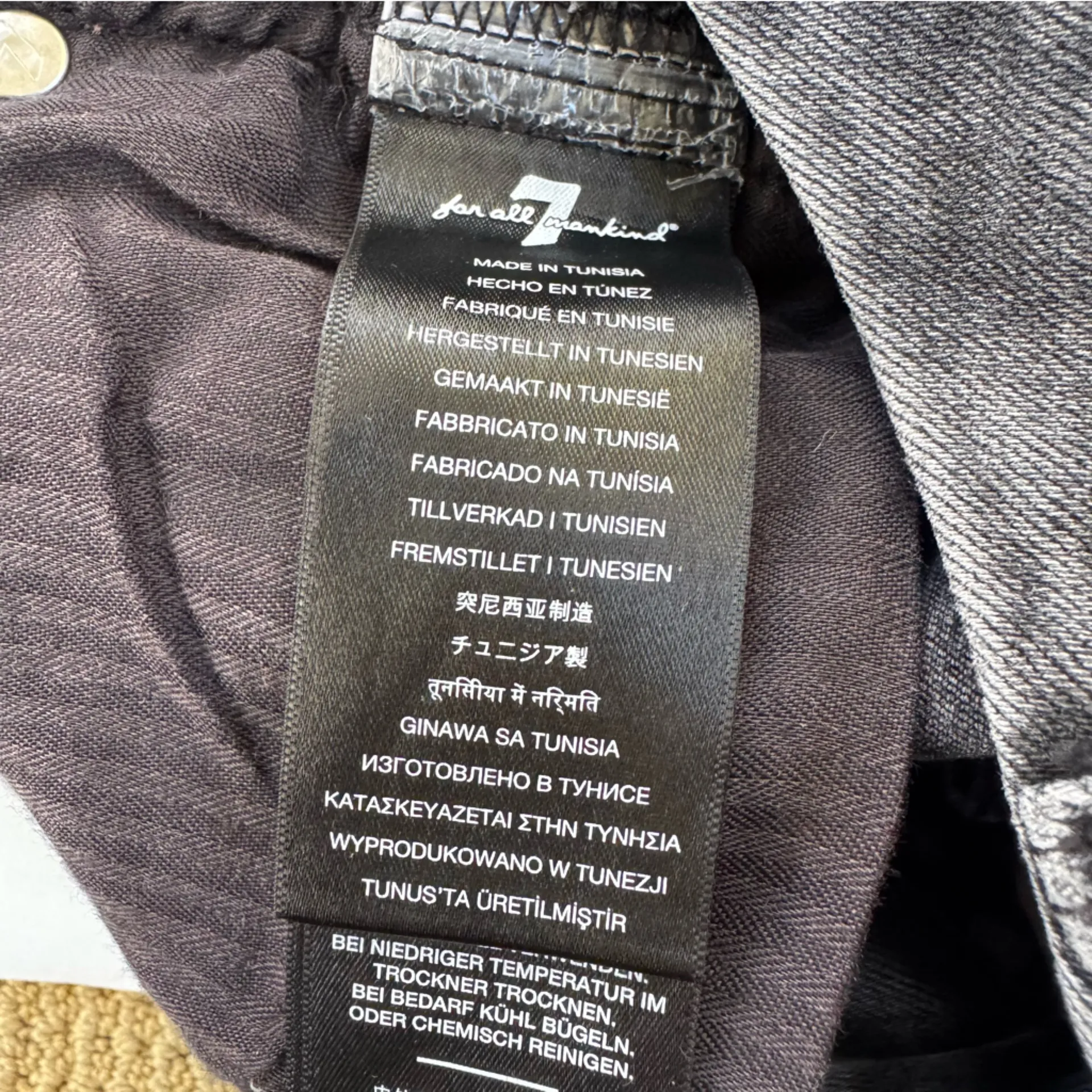 7 FOR ALL MANKIND High Waist Luxe Vintage Aubrey Jean Washed Black Size 27 - Image 15