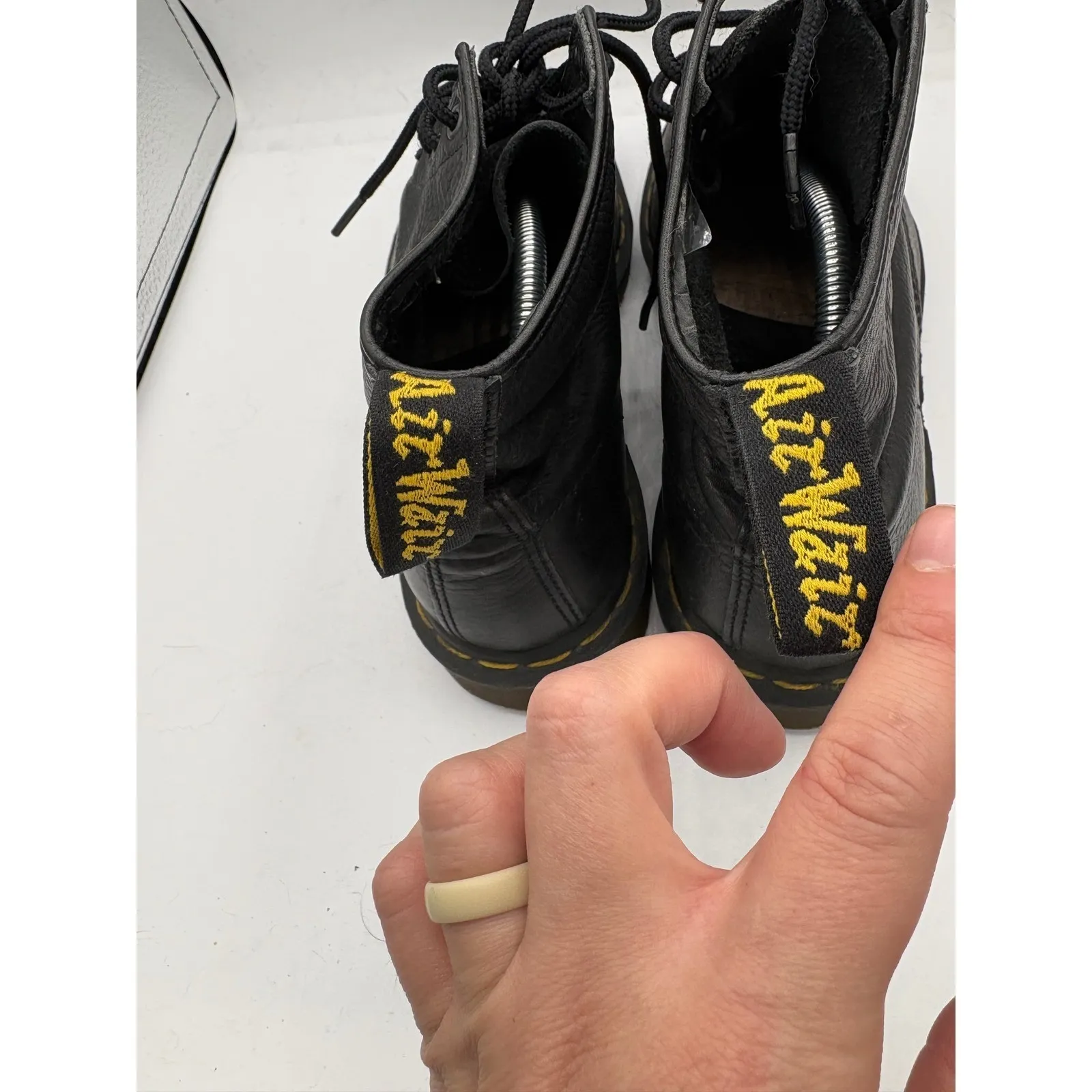 Dr Martens Black Leather Lace Up Ankle Boots Made in England women's 8 - Image 6