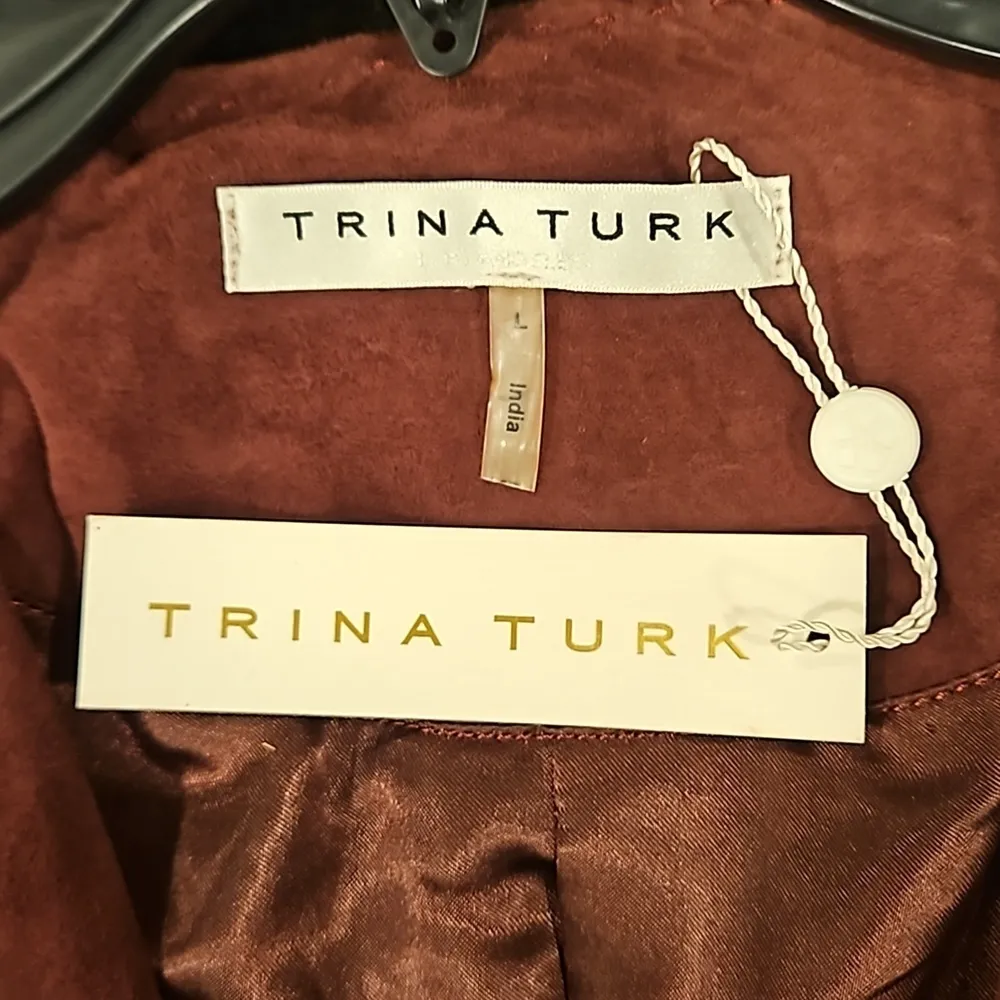 💕TRINA TURK💕 Suede Hopeful Jacket ~ Radicchio Large L NWT 100% Goat Leather - Image 7