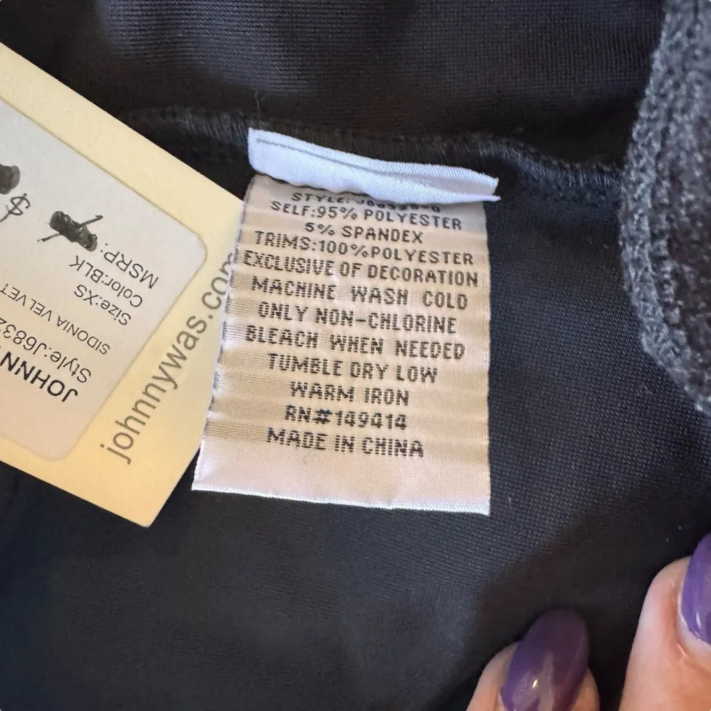 Johnny Was -  NWT Sidonia Velvet Stretch Leggings Sz XS - Image 11