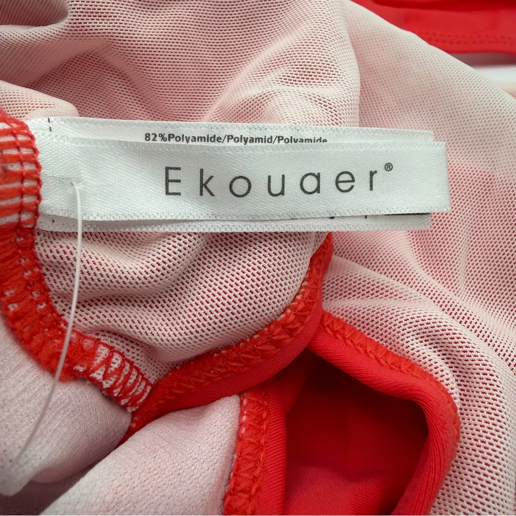 ekouaer red Vintage/retro Inspired One piece Monokini swimsuit women's 16 NWT - Image 9