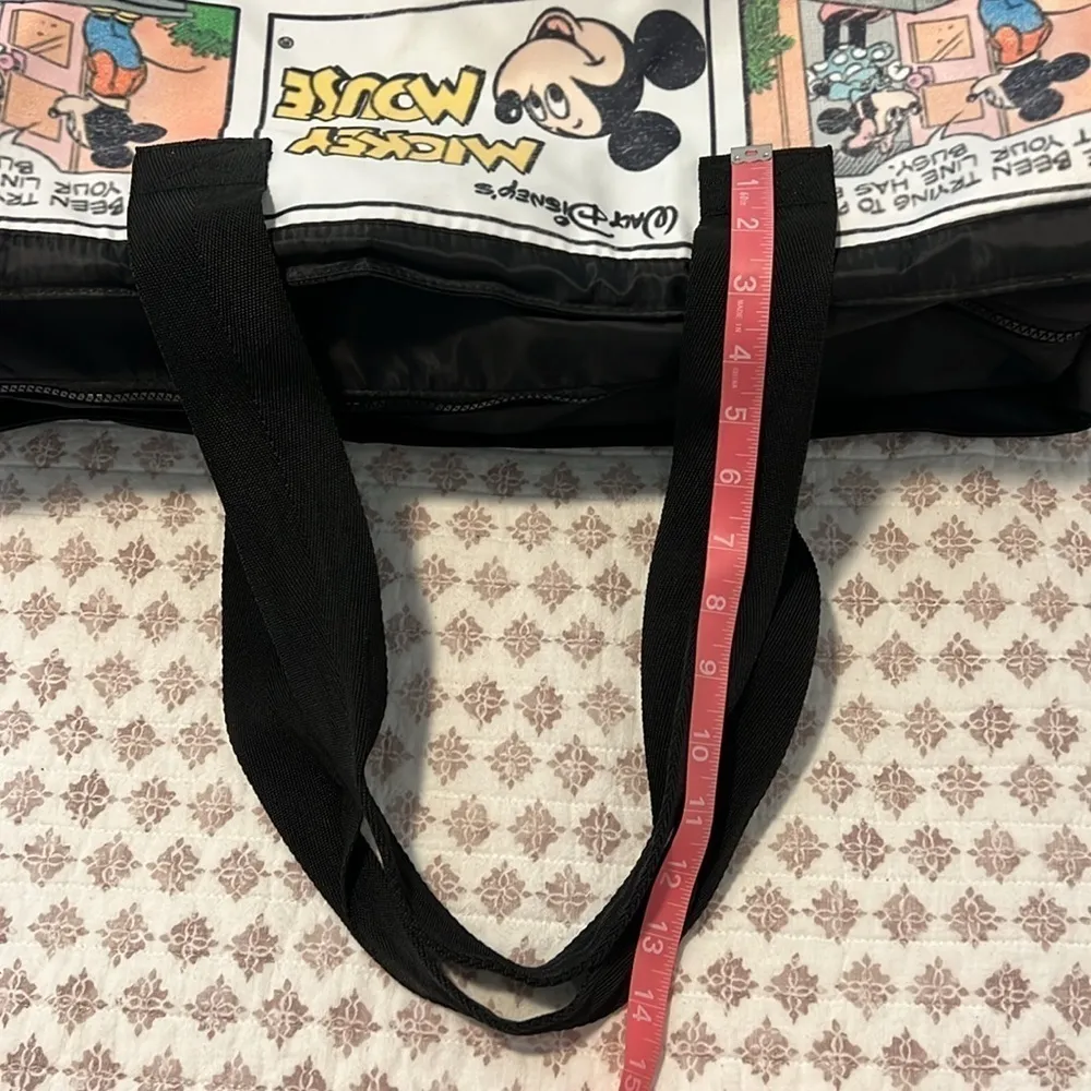 Disney Mickey Minnie Mouse Comic Strip Zipper Tote Travel Overnight Large Bag - Image 16