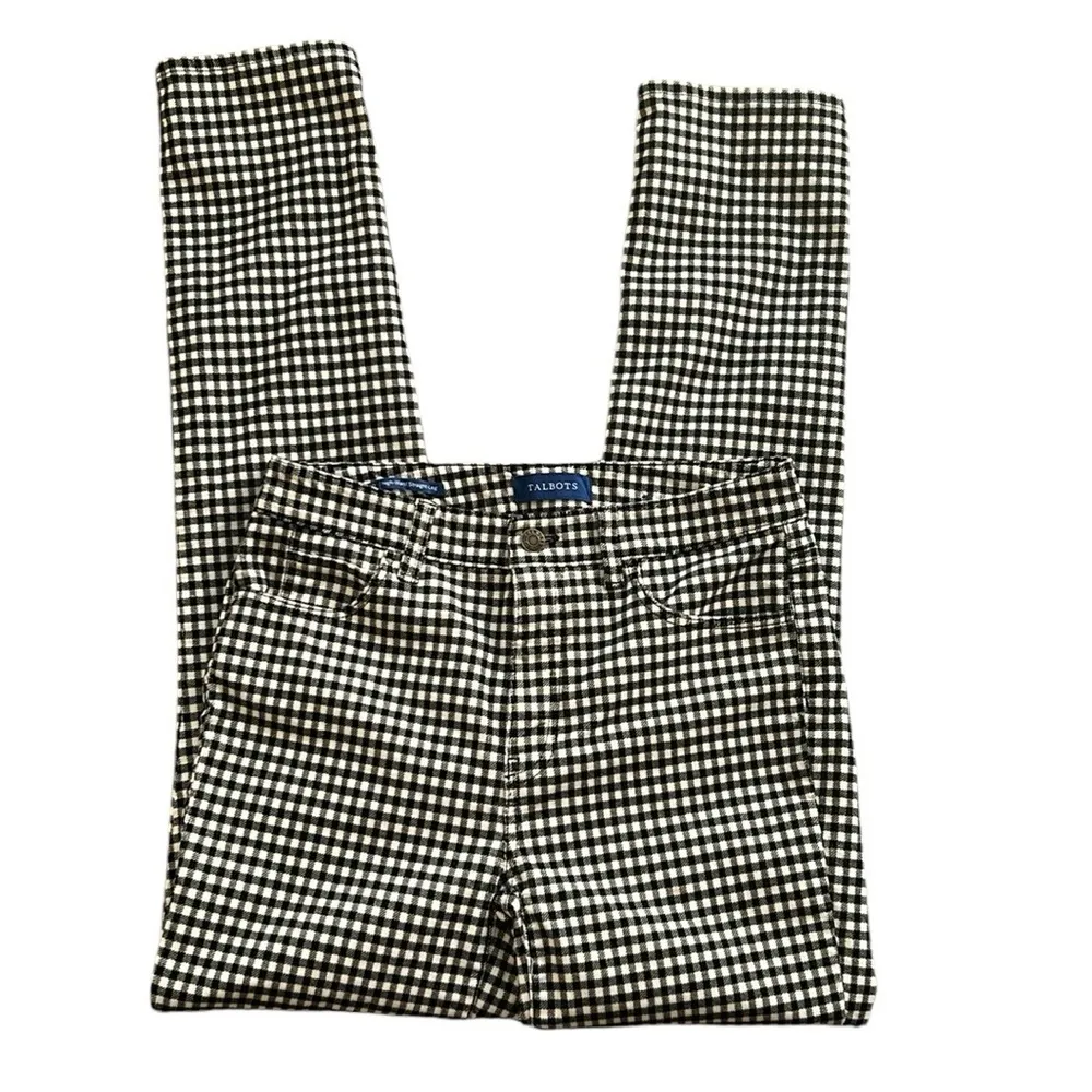 Talbots High Waist Straight Leg Buffalo Plaid Corduroy Pants Size 2 - Image 8