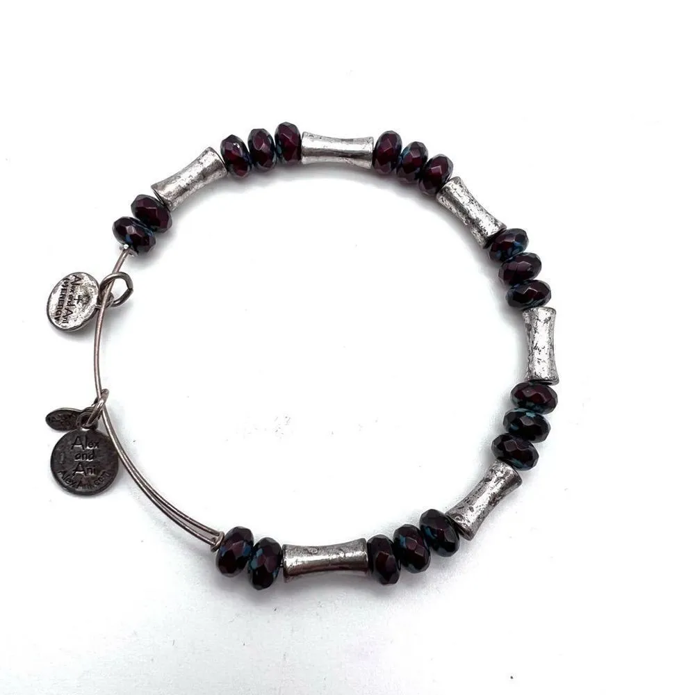 Alex and Ani Beaded Bangle Bracelet garnet‎ - Image 3