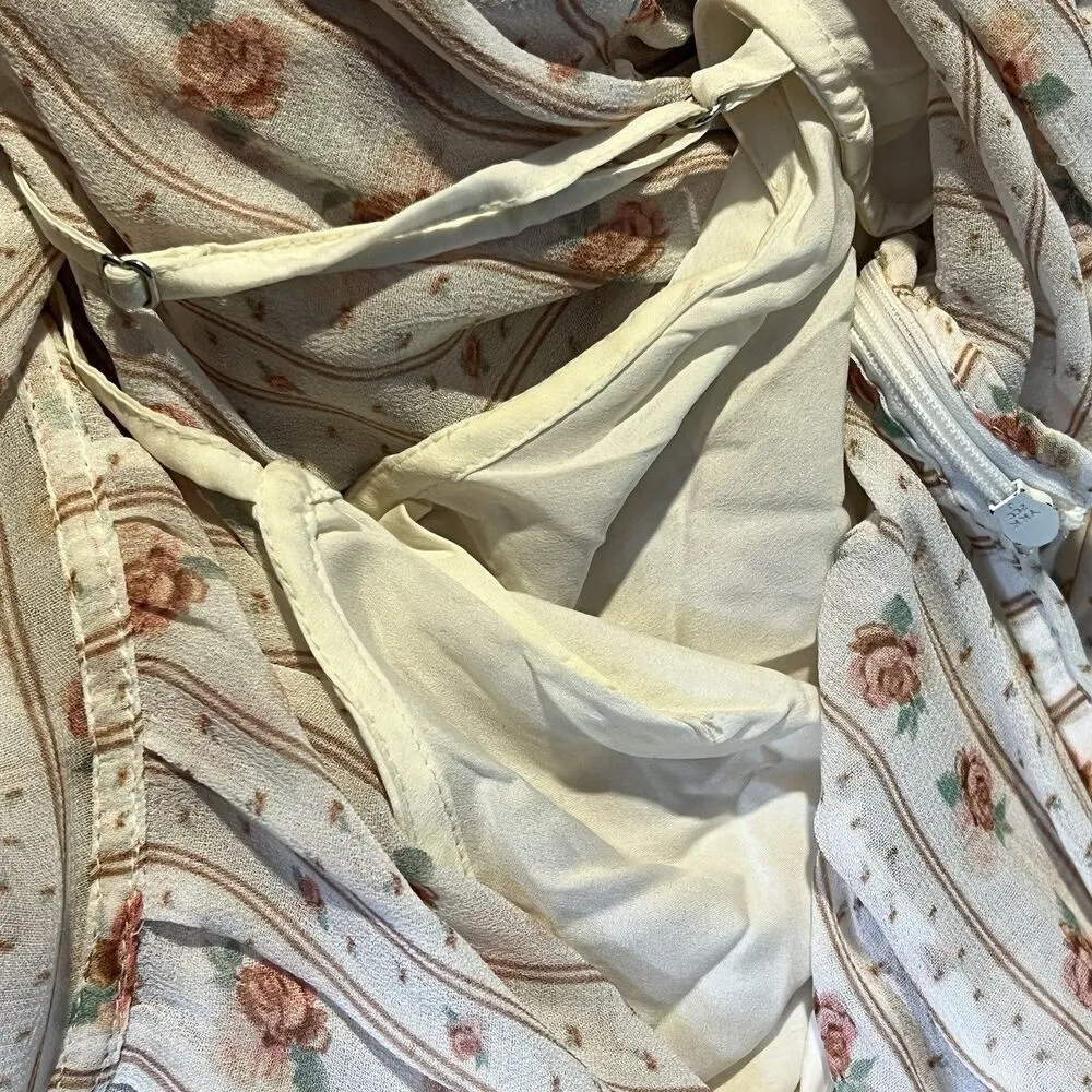 Anthropologie Let Me Be Mock Neck Sheerf Long Sleeve Mini Dress XS Cottagecore - Image 14