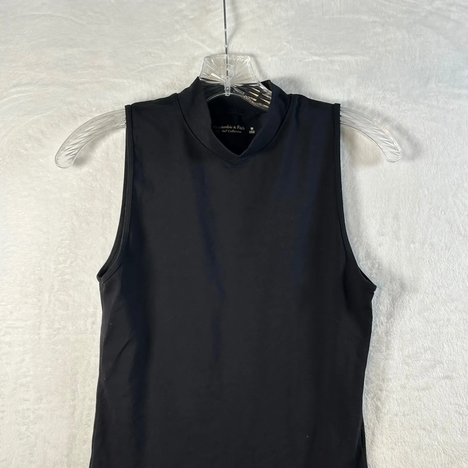 Abercrombie Fitch Black Mock Neck Sleeveless Bodysuit Soft A&F Collection Medium - Image 3