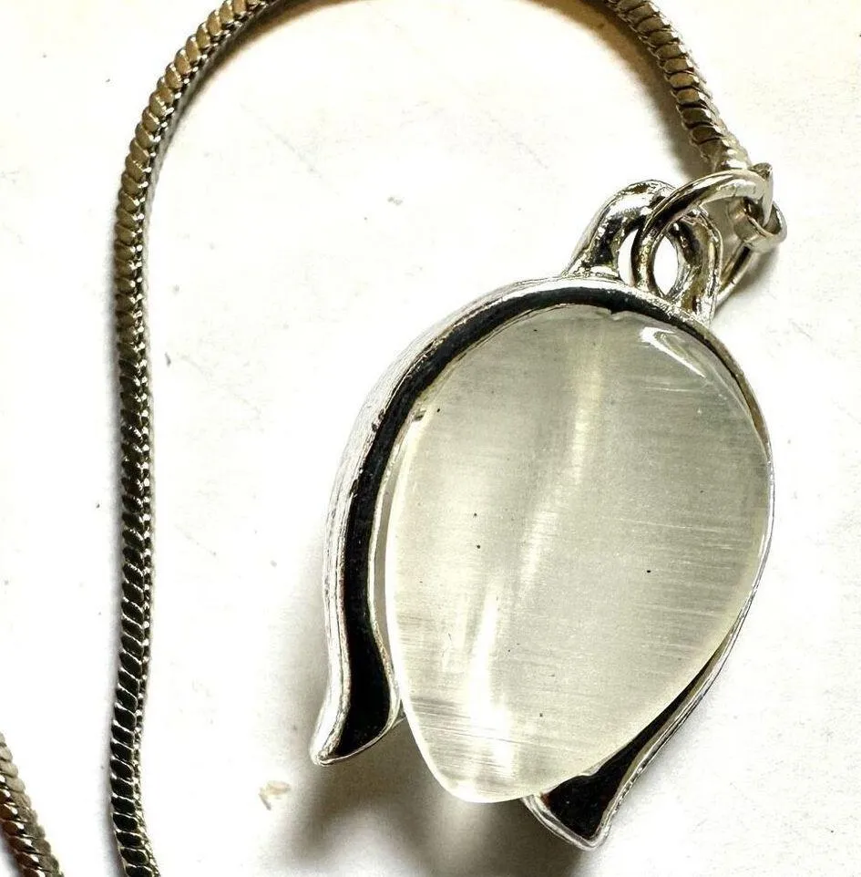 Silver tone tulip lariat necklace - Image 9