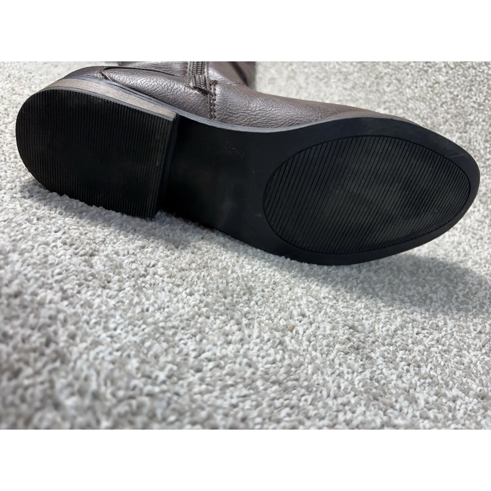 Rampage Idella Women's 10 M Brown Riding Boots Side, Zip Low Heel Knee-High - Image 8