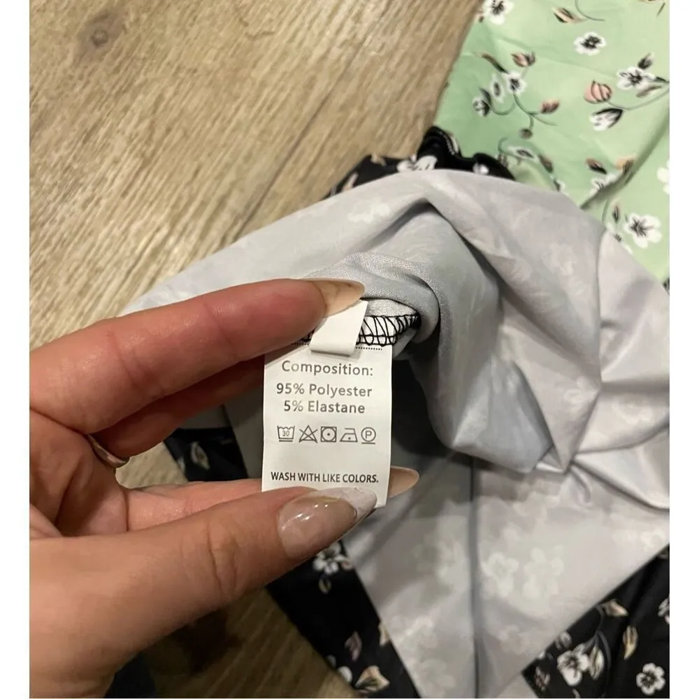 New Fashion Tiered Sleeveless Mint Green and Black Dress Large New - Image 4