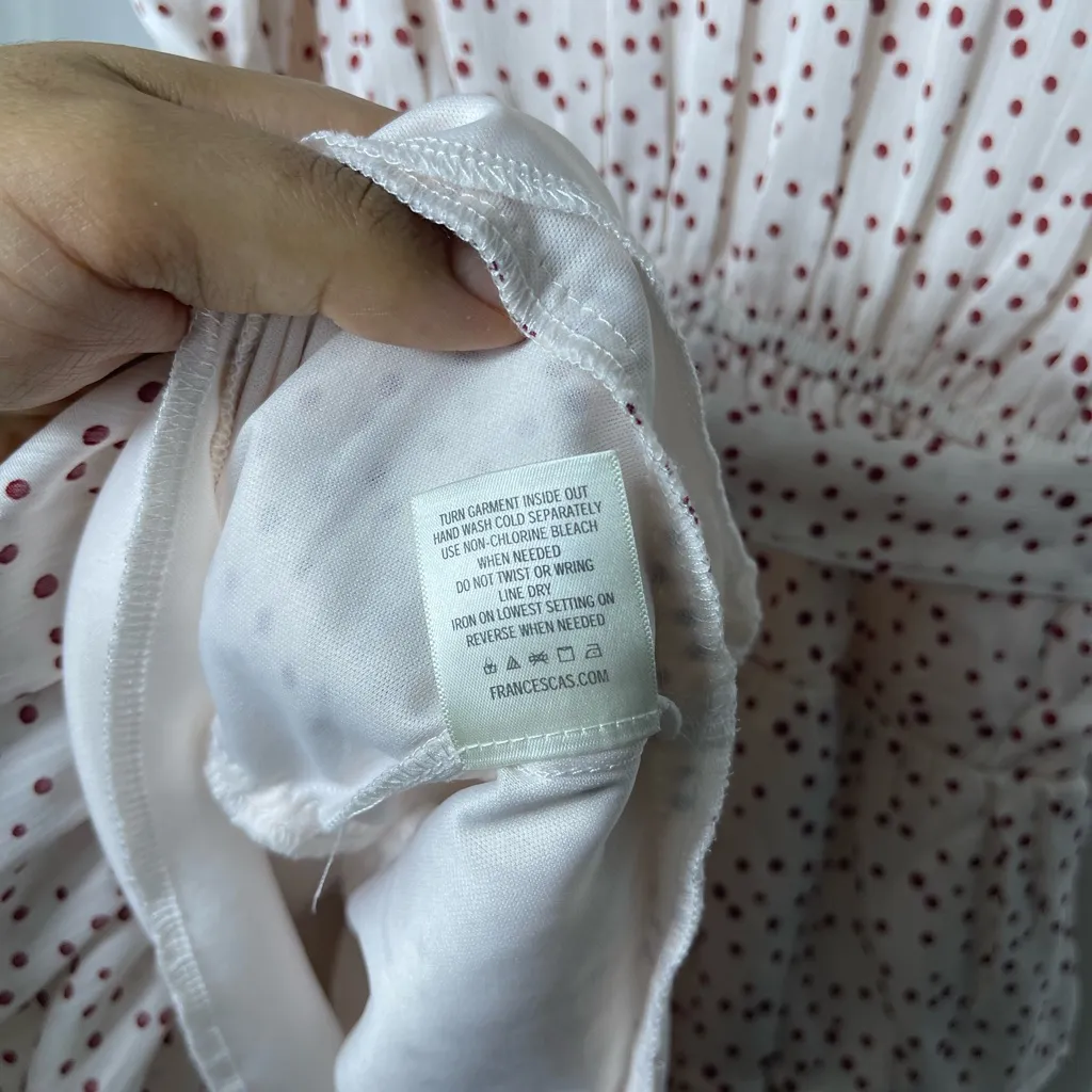 Miami Cream and Red Polka Dot Ruffle Mini Dress - Image 4