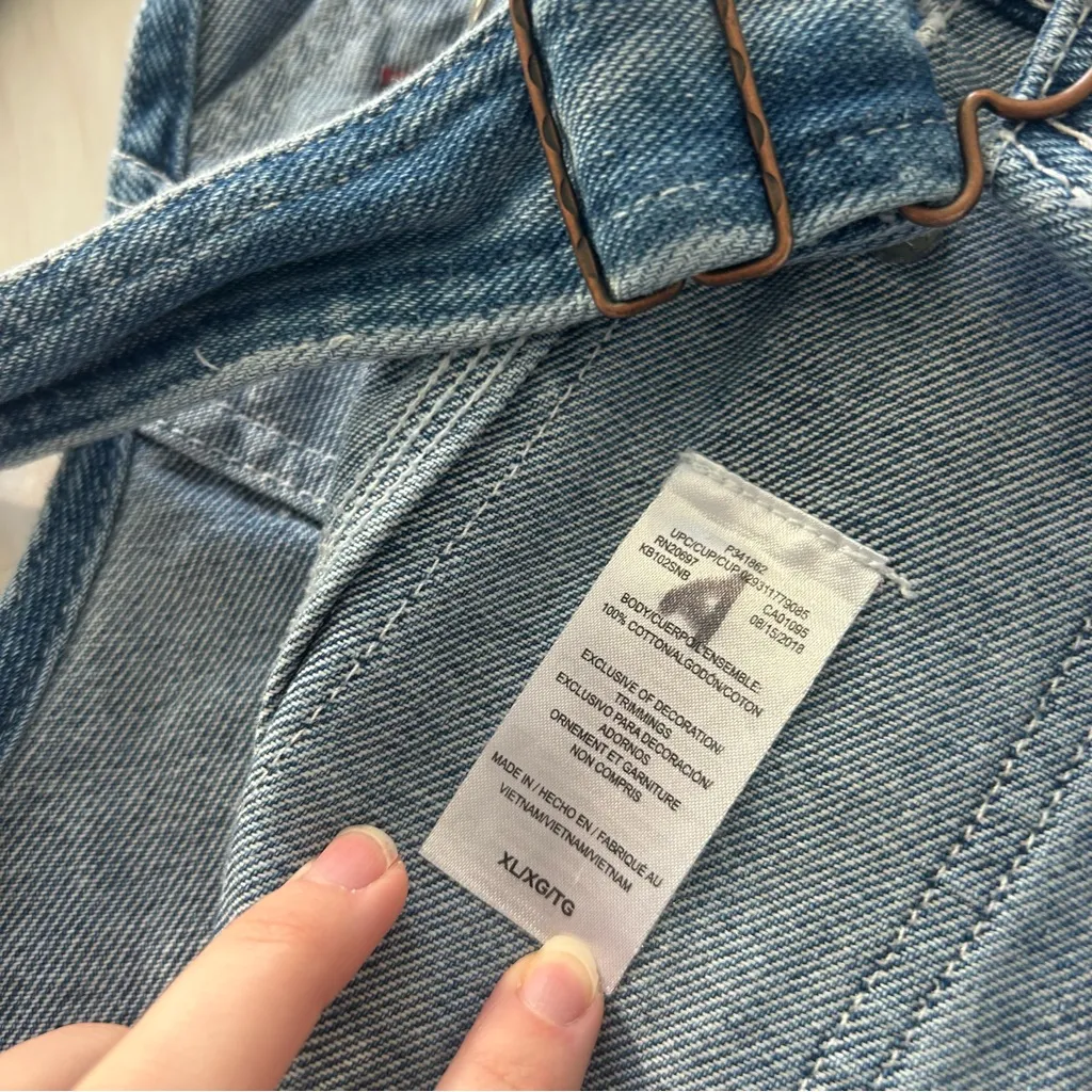 Dickie’s Women’s Small Denim Overalls Medium Wash Farm Country Western Jeans - Image 6