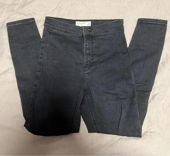 TopShop Joni Jeans | Washed Black | W28 L30 - Image 7