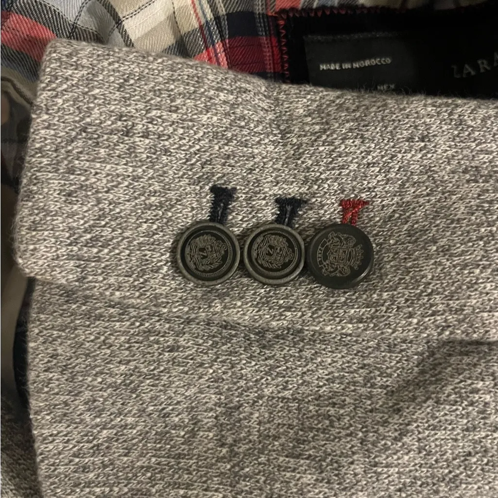 Zara‎ Gray Cotton Basic Lined Single Button Blazer Women’s Size XL - Image 4