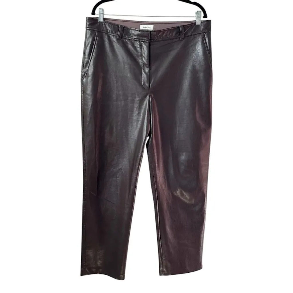 Aritzia Babaton Dark Brown Command Pant Mid-rise Vegan Leather Pants - Image 3