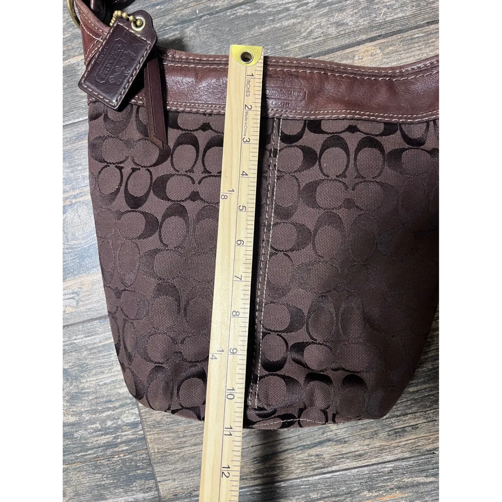 Coach Bleeker Bucket Signature C Convertible Brown Hobo Shoulder Bag 11437 Y2K - Image 13