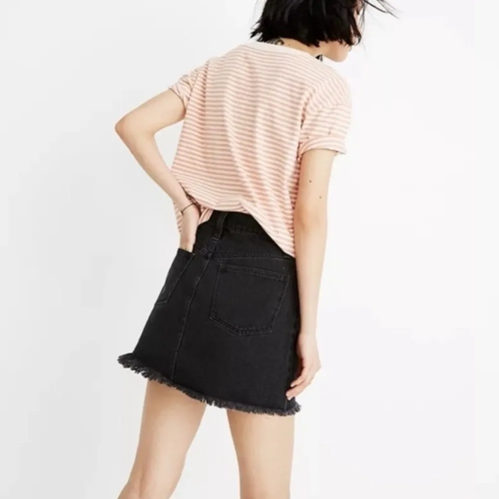 Madewell Black Wash Denim Mini-Skirt EUC - Image 9