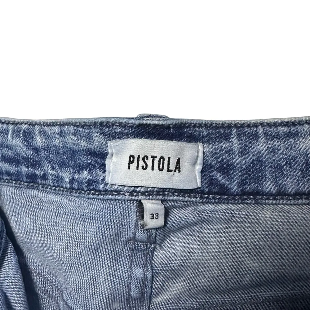 Pistola High Rise Straight Leg Jeans Light Wash Size 33 Ankle Length - Image 4
