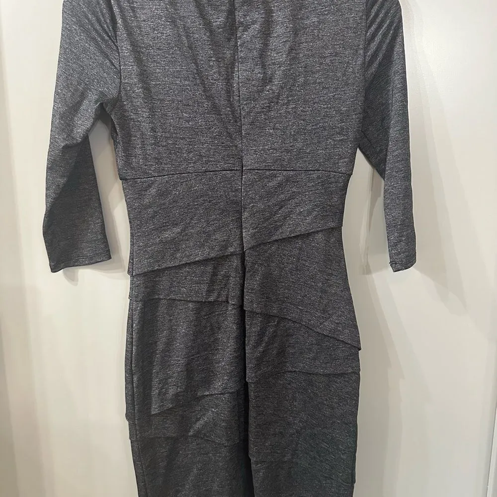 White House Black Market WHBM Gathered Wrap Bodycon Fitted Dress Size 2 - Image 3