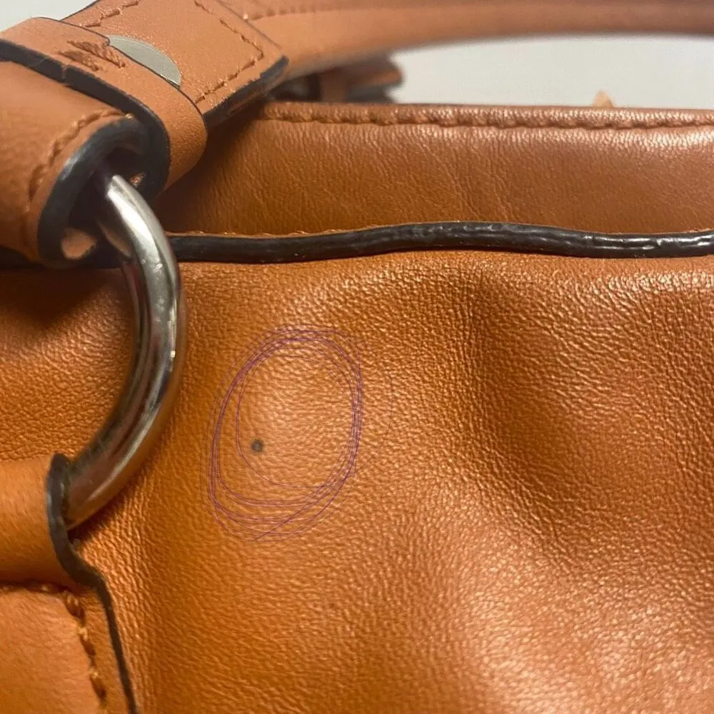 TALBOTS Women’s Orange Top Handle Leather Bag 8X5.5X13‎ - Image 7