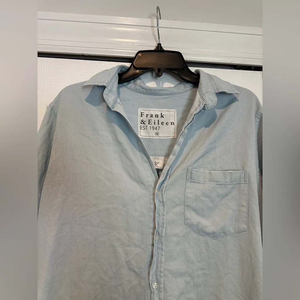 Frank & Eileen Rory Maxi Shirtdress Blue Size M - Image 4