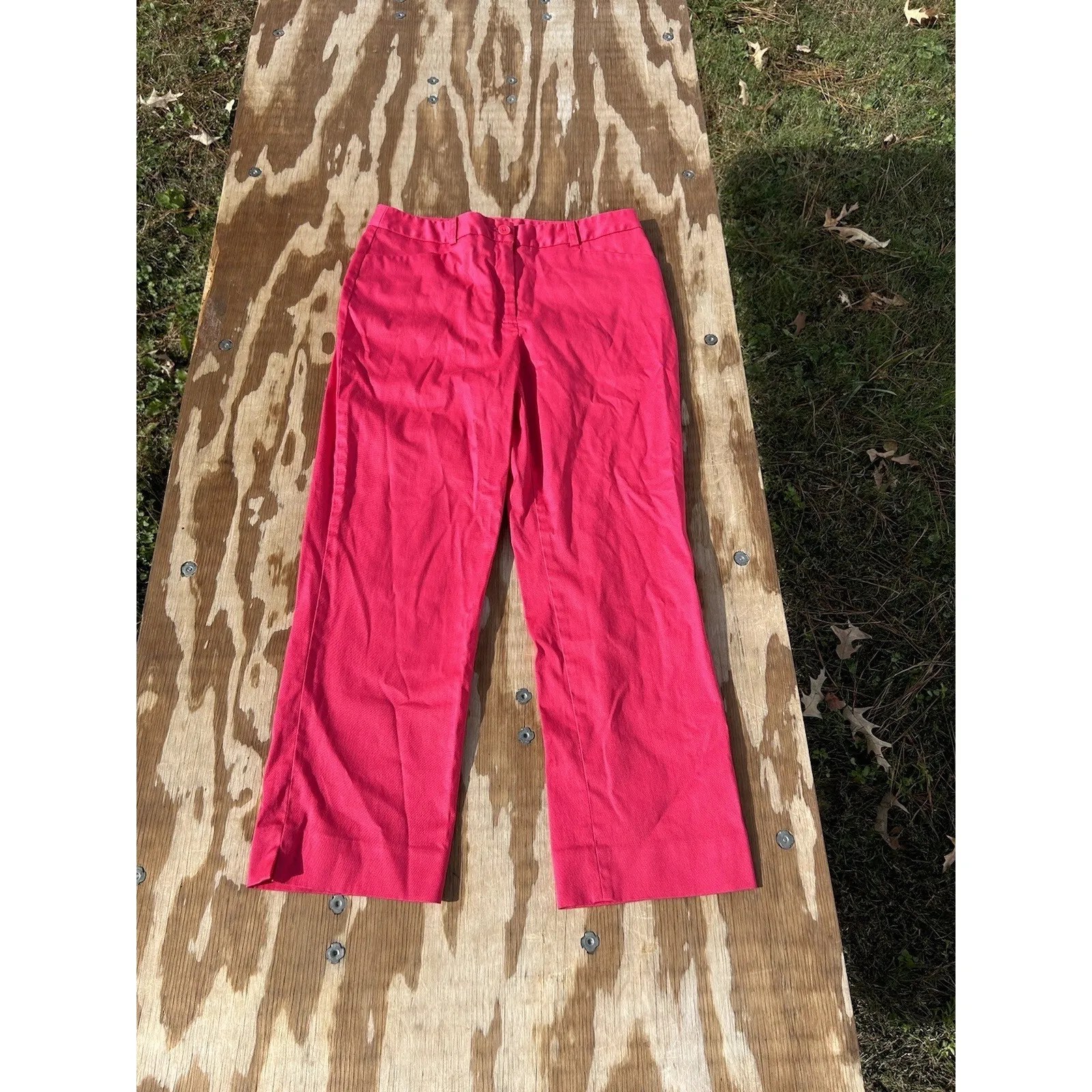 Jones New York Signature‎ Stretch Capri Pants Women's Size 10 Pink Chino Pockets - Image 2