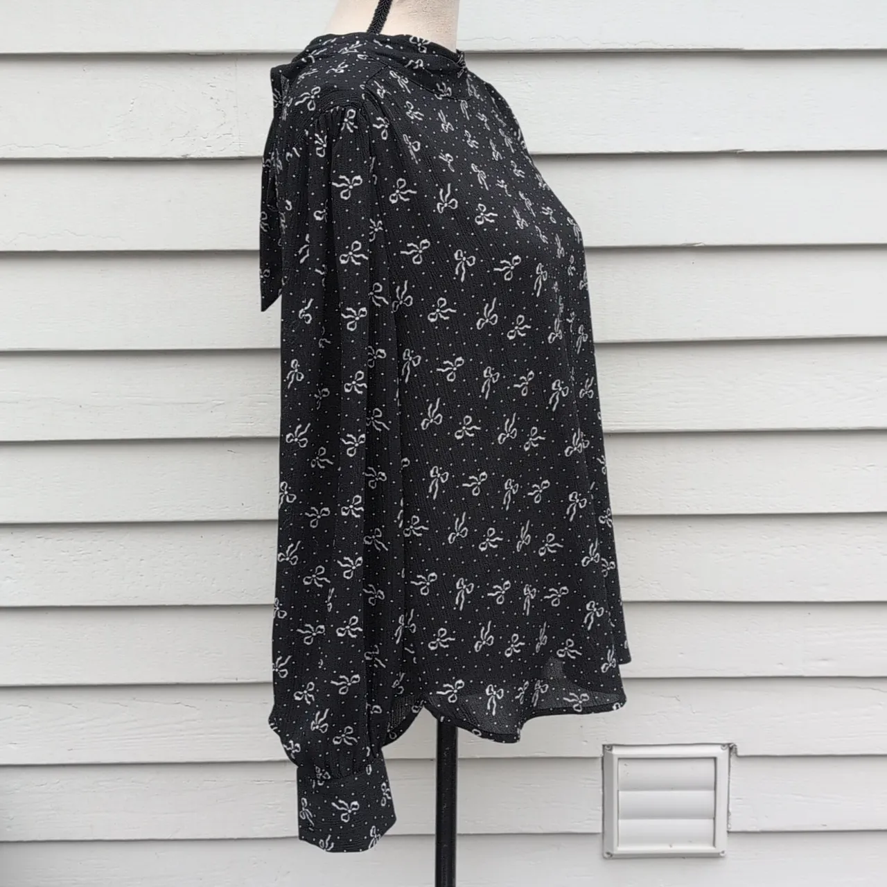 NWT LOFT Bow Print Back Tie Blouse | Loft Bow Blouse - Image 3