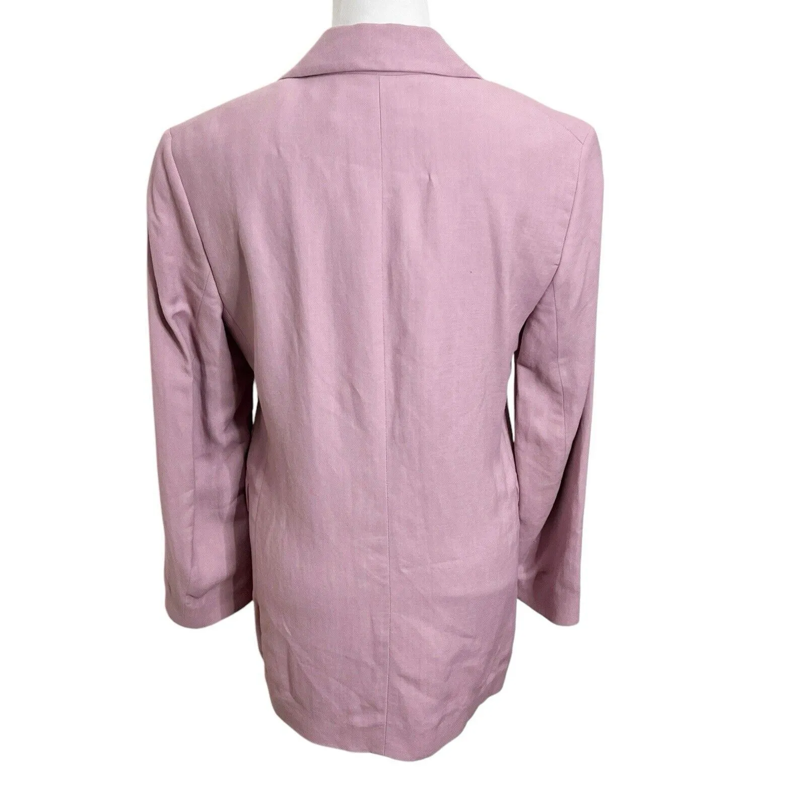 ZARA Tailored Blazer Women’s XS Pale Pink One Button Lined Jacket Spring Neutral - Image 5