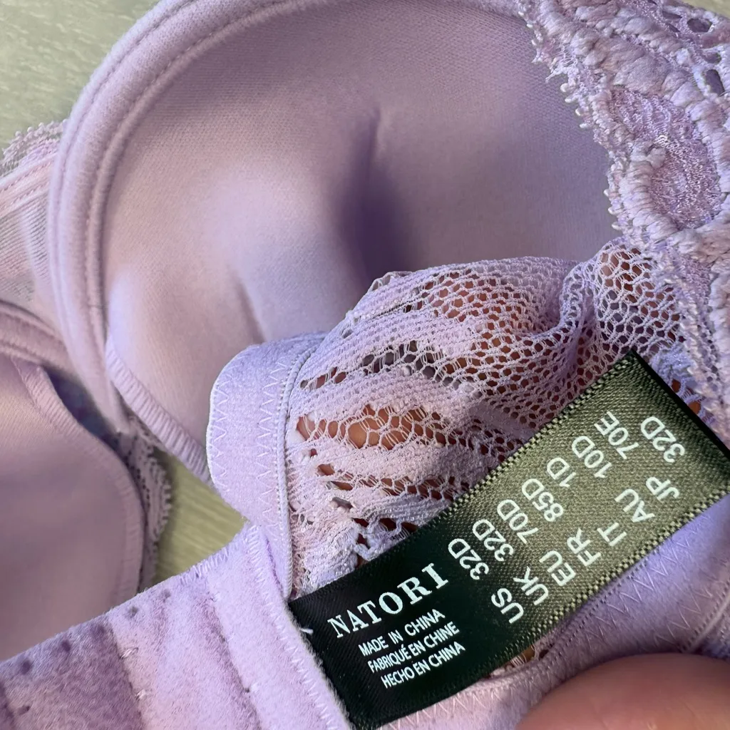 Natori 741299 Women Size 32D‎ Feathers full figure underwire Lilac New - Image 5