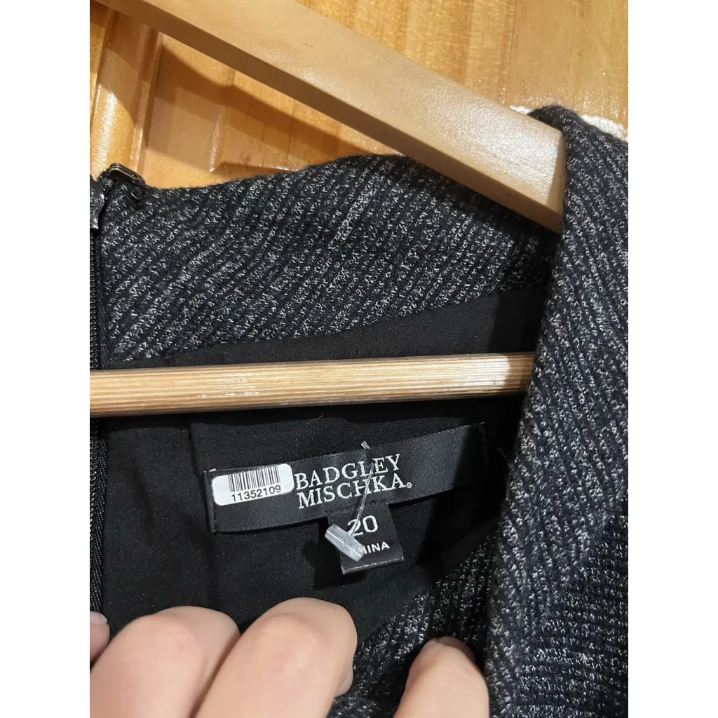 BADGLEY MISCHKA Career Wear Long-Sleeve Mock Neck Wrap-Front Grommet Dress - Image 4