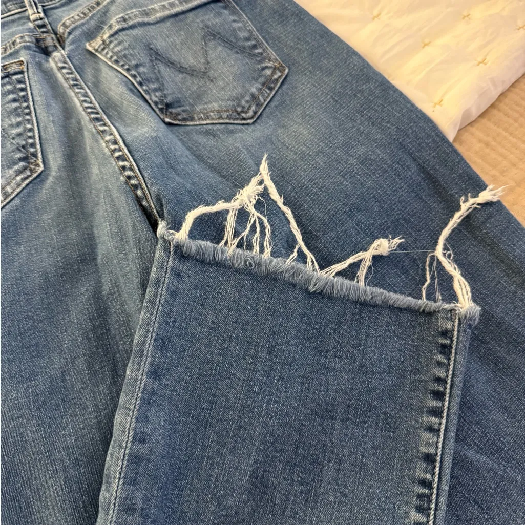 MOTHER Hustler Ankle Fray Jeans Blue Size 24 - Image 11