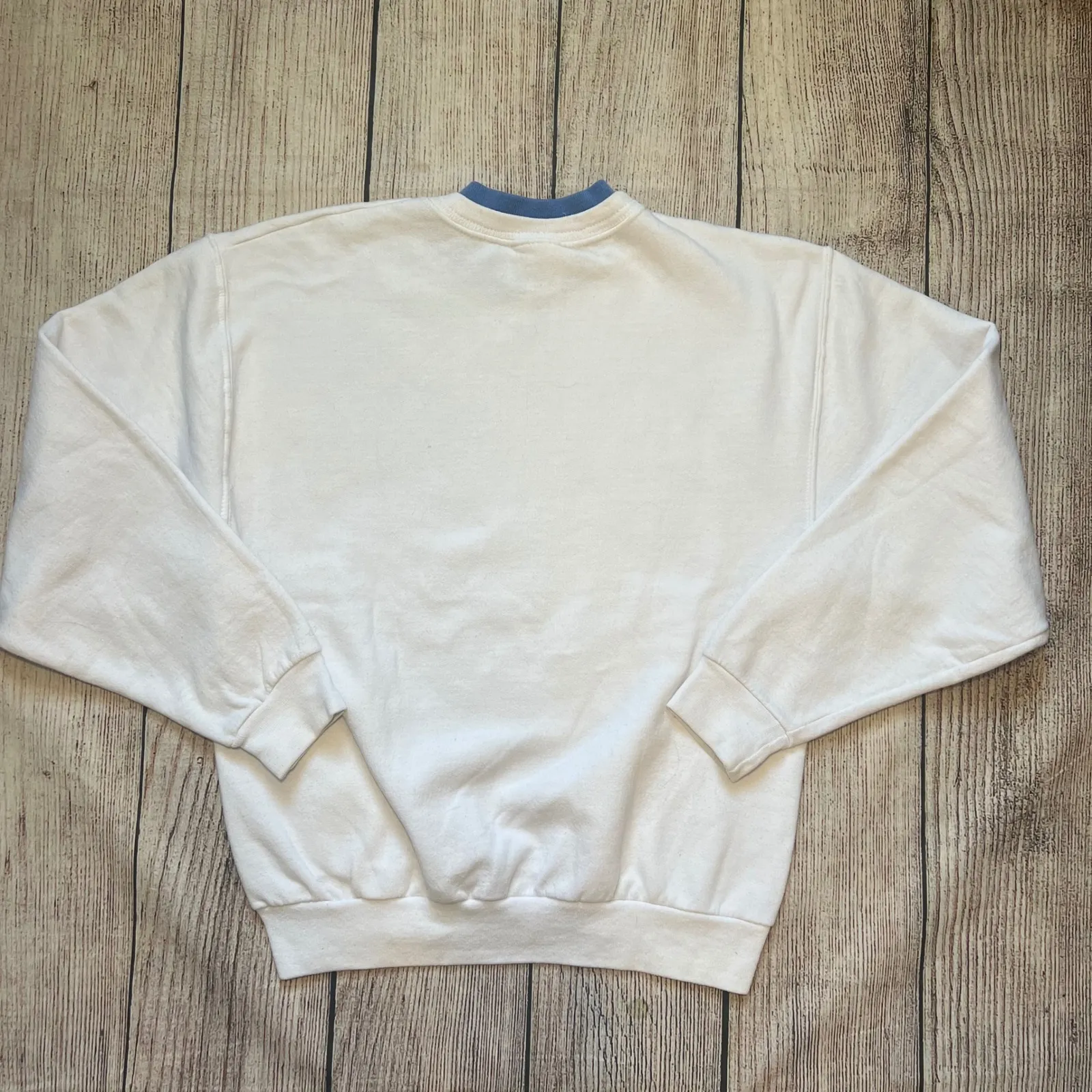 VTG 90s Morning Sun White Snowflake Crewneck Sweatshirt Women's Small grannycore Blue - Image 5