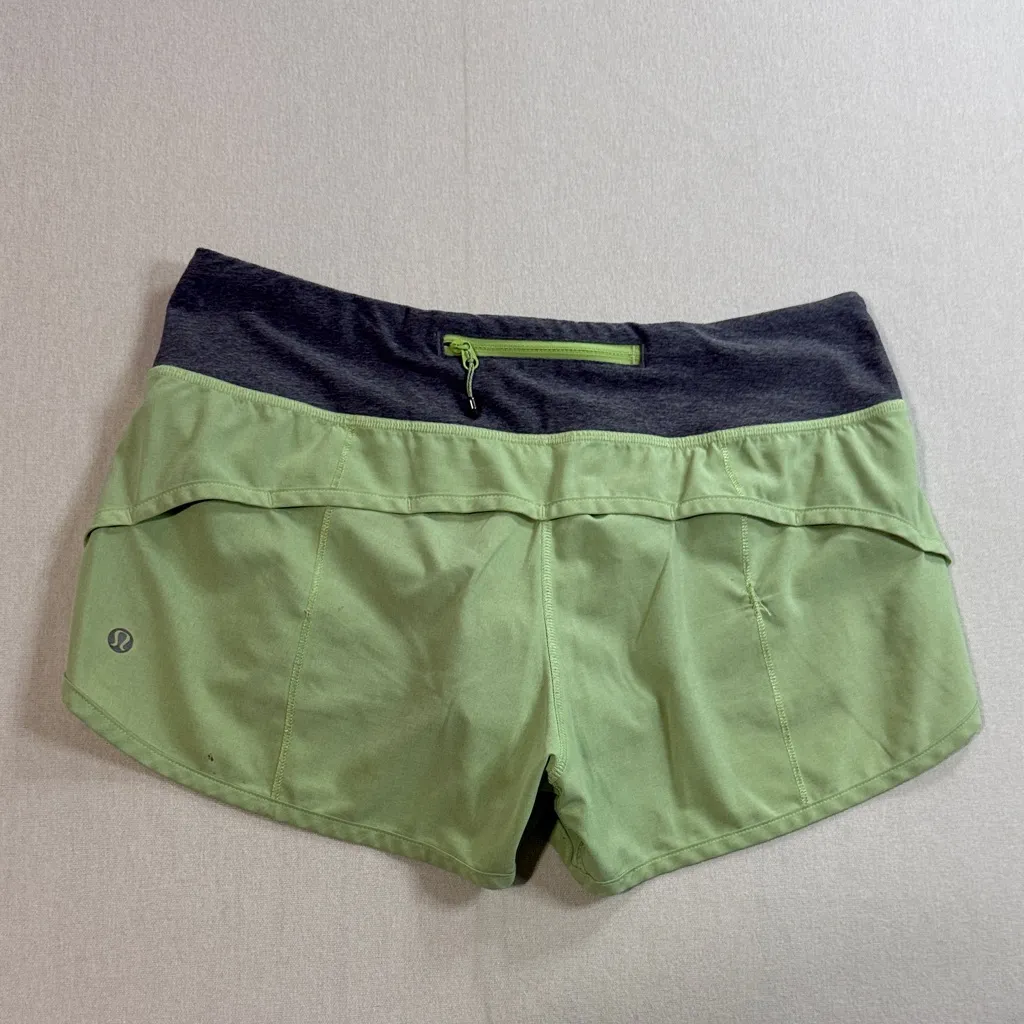 Lululemon Athletica Olive and Charcoal Athletic Shorts - Image 2