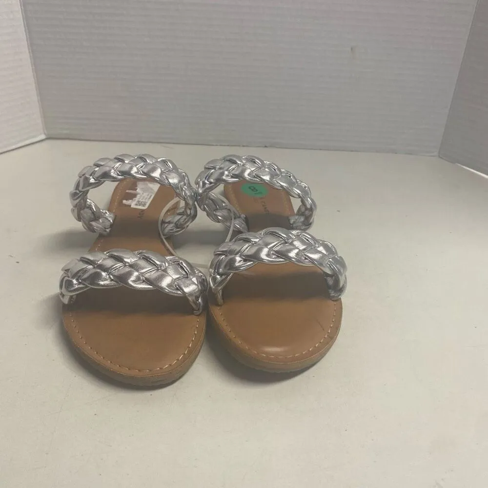 ROCK & CANDY by Zigi Jera Braided Silver Slip On Sandals Size 8 New With Defects - Image 11