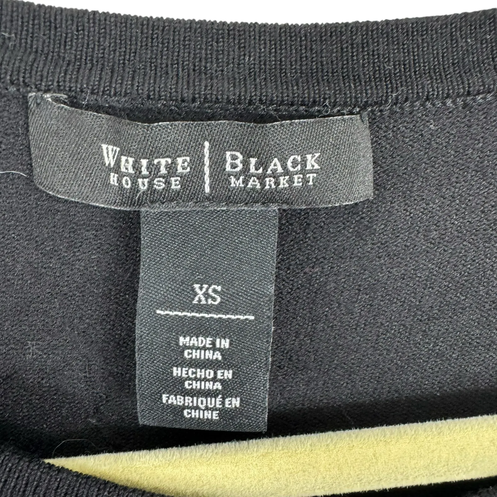 White House Black Market Black White Embroidered Sequin Cropped Cardigan Size XS - Image 5