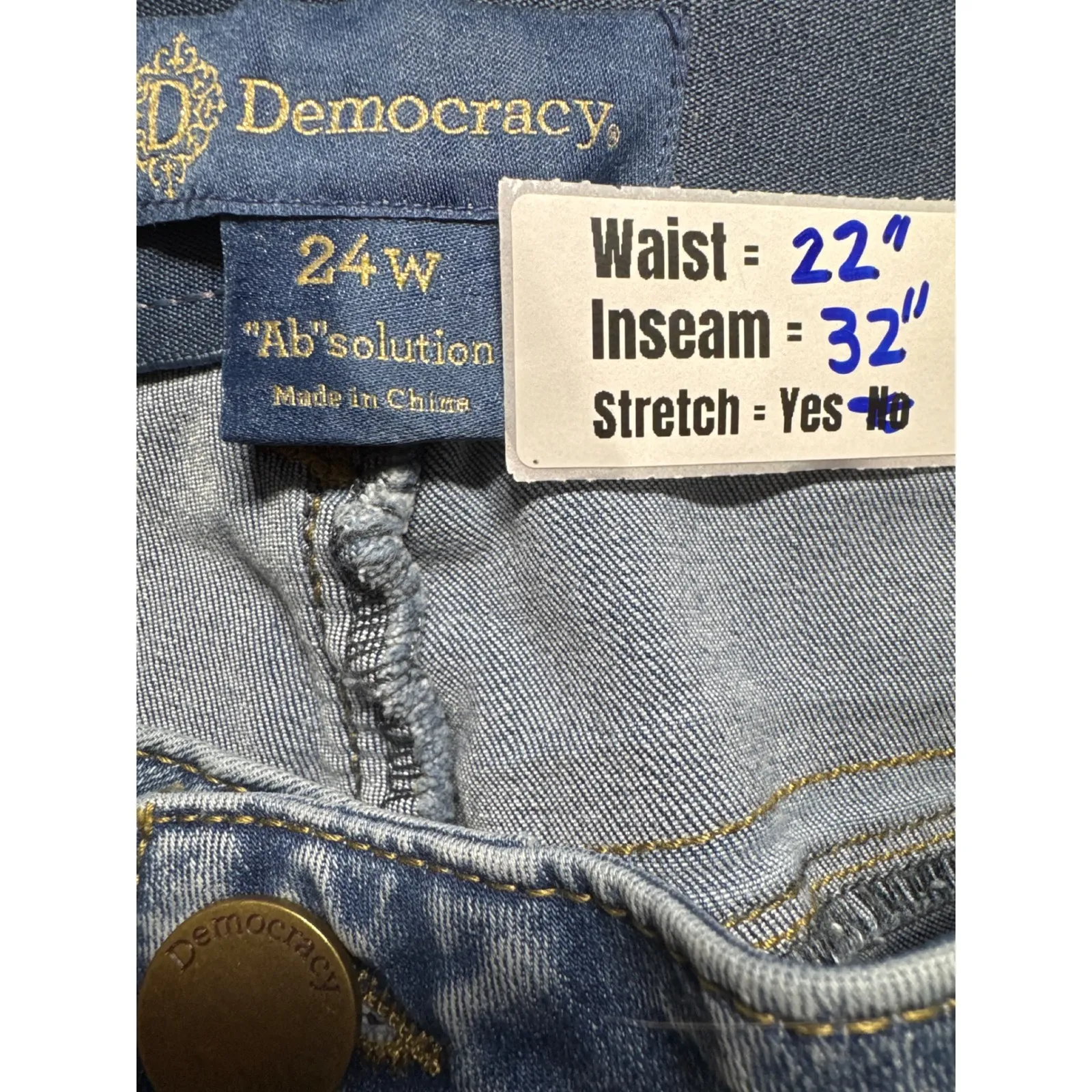 Democracy‎ Ab Solution Itty Bitty More Boot High Rise Jeans Womens 24W - Image 4