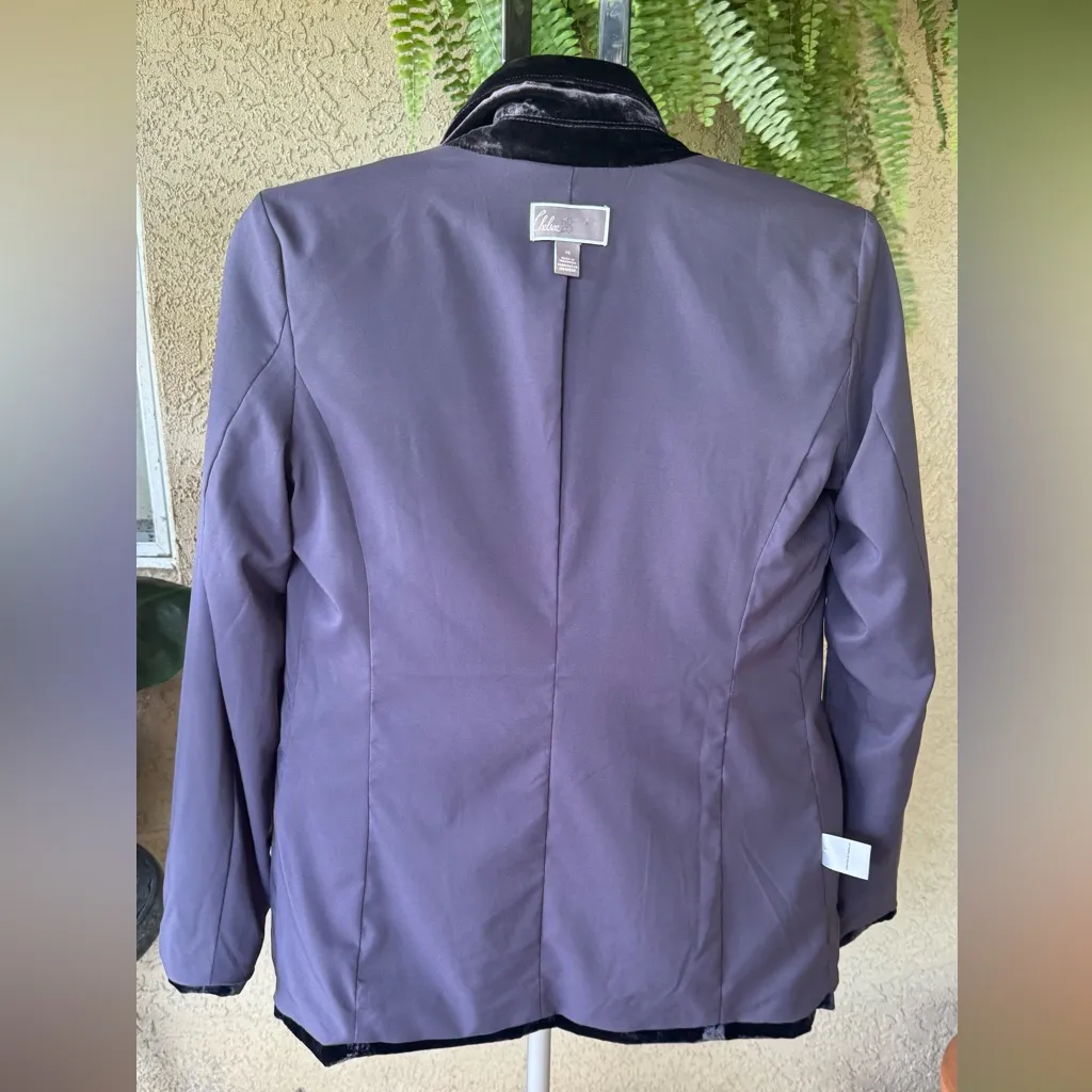 Chelsea28 Velvet Blazer -  purple - Image 4