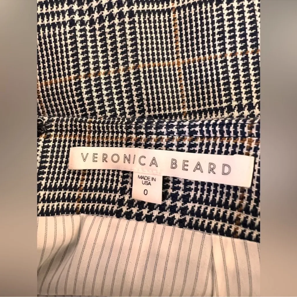 Veronica Beard Mini Houndstooth Button Pocket Mini Skirt Size 0 - Image 7